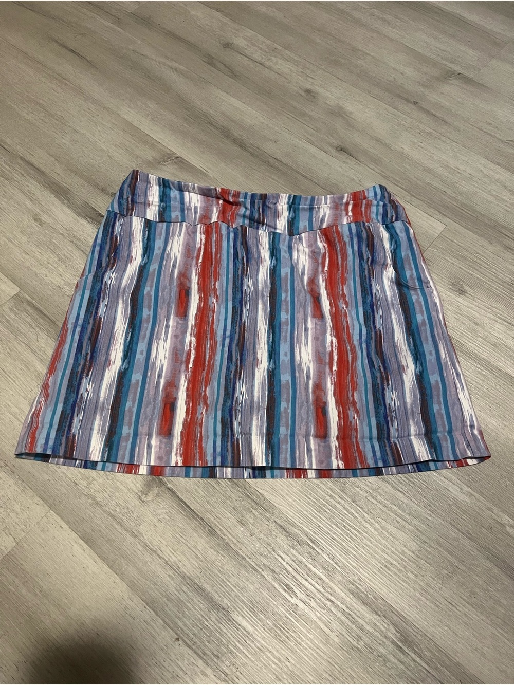 Zac & Rachel Skort Womens 8 Multicolor Striped Stretch Casual Summer Skirt